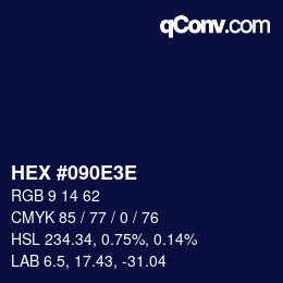 Color code: HEX #090E3E | qconv.com