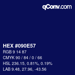 Color code: HEX #090E57 | qconv.com