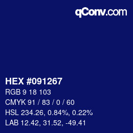 Color code: HEX #091267 | qconv.com