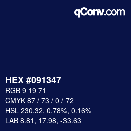 カラーコード: HEX #091347 | qconv.com
