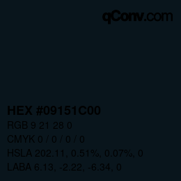 Color code: HEX #09151C00 | qconv.com