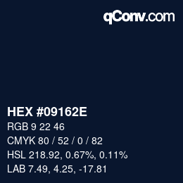 Color code: HEX #09162E | qconv.com