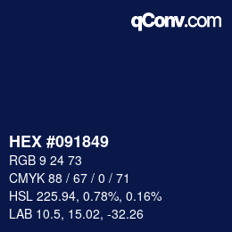 Color code: HEX #091849 | qconv.com