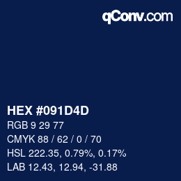 カラーコード: HEX #091D4D | qconv.com