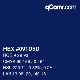 颜色代码: HEX #091D5D | qconv.com