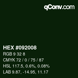 Color code: HEX #092008 | qconv.com