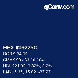 Color code: HEX #09225C | qconv.com