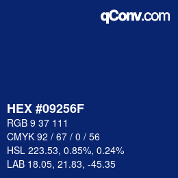カラーコード: HEX #09256F | qconv.com