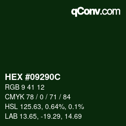 Color code: HEX #09290C | qconv.com