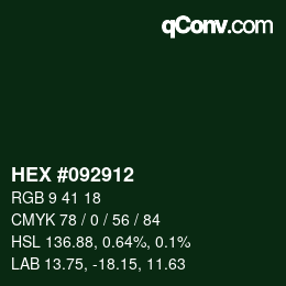 カラーコード: HEX #092912 | qconv.com