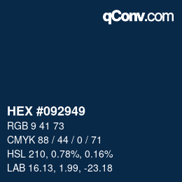 Color code: HEX #092949 | qconv.com