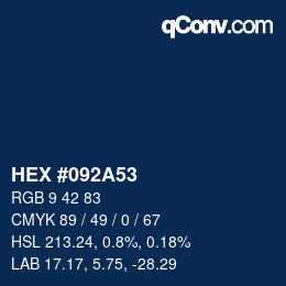 Color code: HEX #092A53 | qconv.com