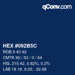 カラーコード: HEX #092B5C | qconv.com