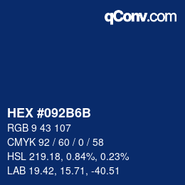 Color code: HEX #092B6B | qconv.com