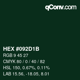 Color code: HEX #092D1B | qconv.com