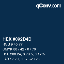 Color code: HEX #092D4D | qconv.com