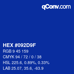 Color code: HEX #092D9F | qconv.com