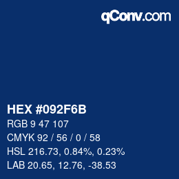 Color code: HEX #092F6B | qconv.com