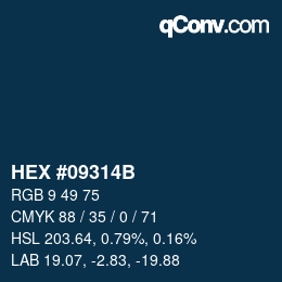 カラーコード: HEX #09314B | qconv.com