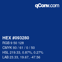 カラーコード: HEX #093280 | qconv.com