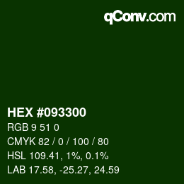 Color code: HEX #093300 | qconv.com
