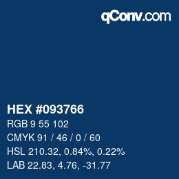 カラーコード: HEX #093766 | qconv.com