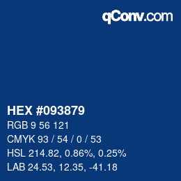 Farbcode: HEX #093879 | qconv.com
