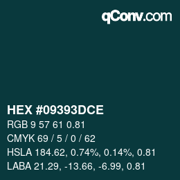 カラーコード: HEX #09393DCE | qconv.com