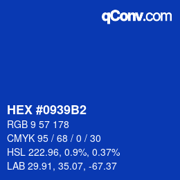 Color code: HEX #0939B2 | qconv.com