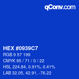Color code: HEX #0939C7 | qconv.com