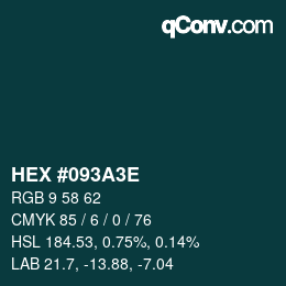 Color code: HEX #093A3E | qconv.com