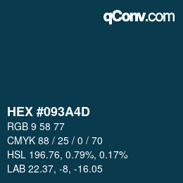 Color code: HEX #093A4D | qconv.com