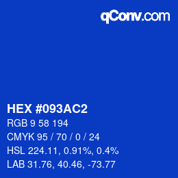Color code: HEX #093AC2 | qconv.com