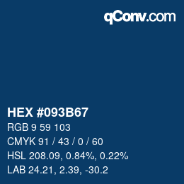 カラーコード: HEX #093B67 | qconv.com