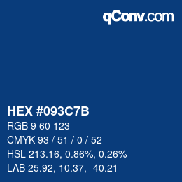 カラーコード: HEX #093C7B | qconv.com