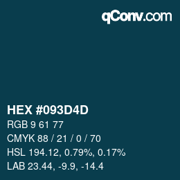 Color code: HEX #093D4D | qconv.com
