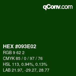 Color code: HEX #093E02 | qconv.com