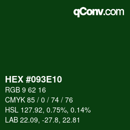 Color code: HEX #093E10 | qconv.com