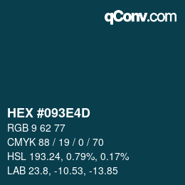 Color code: HEX #093E4D | qconv.com