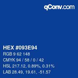 Color code: HEX #093E94 | qconv.com