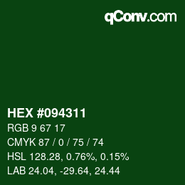 Color code: HEX #094311 | qconv.com