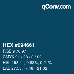 カラーコード: HEX #094661 | qconv.com