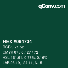 Color code: HEX #094734 | qconv.com