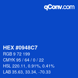 Color code: HEX #0948C7 | qconv.com