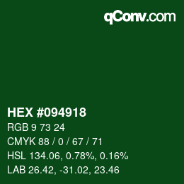 Color code: HEX #094918 | qconv.com