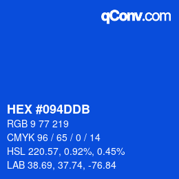 カラーコード: HEX #094DDB | qconv.com