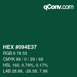 Color code: HEX #094E37 | qconv.com