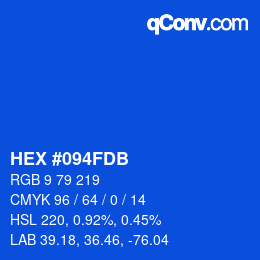 颜色代码: HEX #094FDB | qconv.com