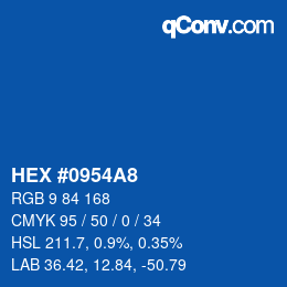 カラーコード: HEX #0954A8 | qconv.com