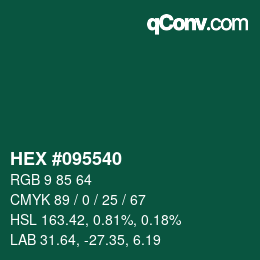 Color code: HEX #095540 | qconv.com